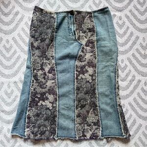 EBASE Women’s Patchwork Denim Jean Skirt Large